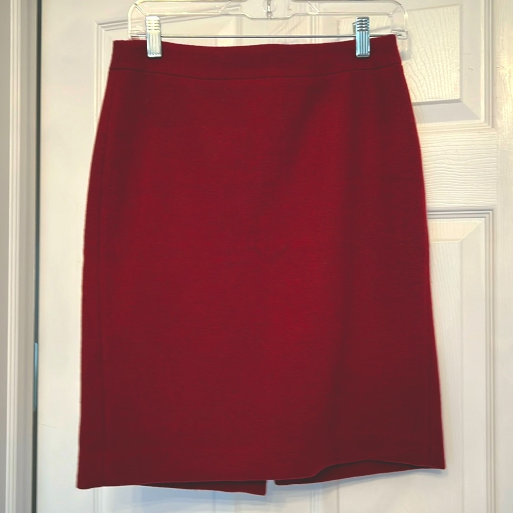 Red wool blend j.crew skirt